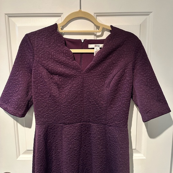 Plum Textured Midi Dress by Wisp. Size 2 - Picture 4 of 7